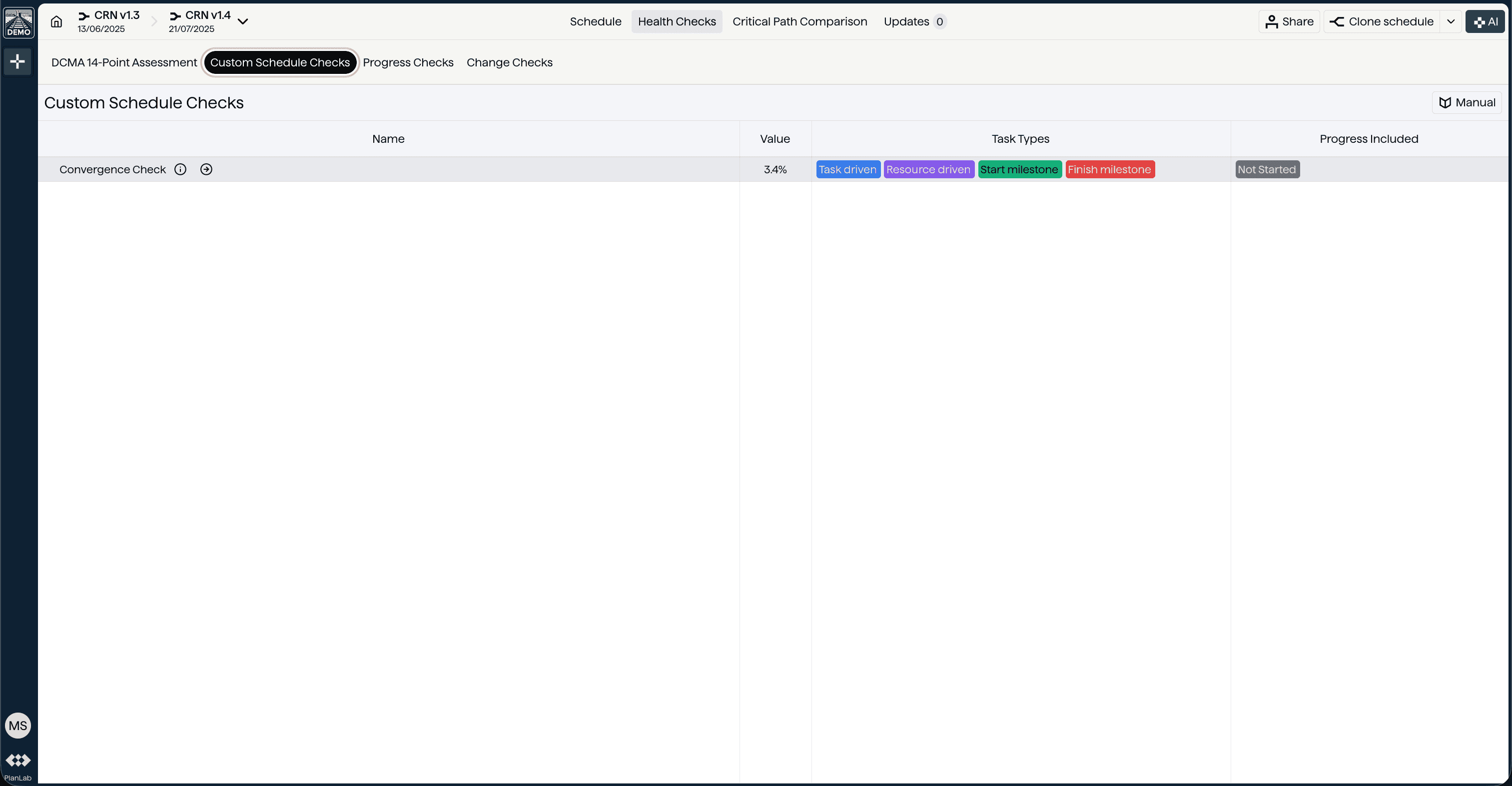 Health check screenshot 2